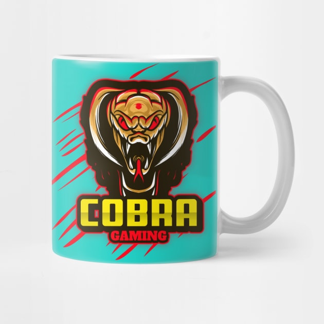 Cobra Gaming Design T-shirt Coffee Mug Apparel Notebook Sticker Gift Mobile Cover by Eemwal Design